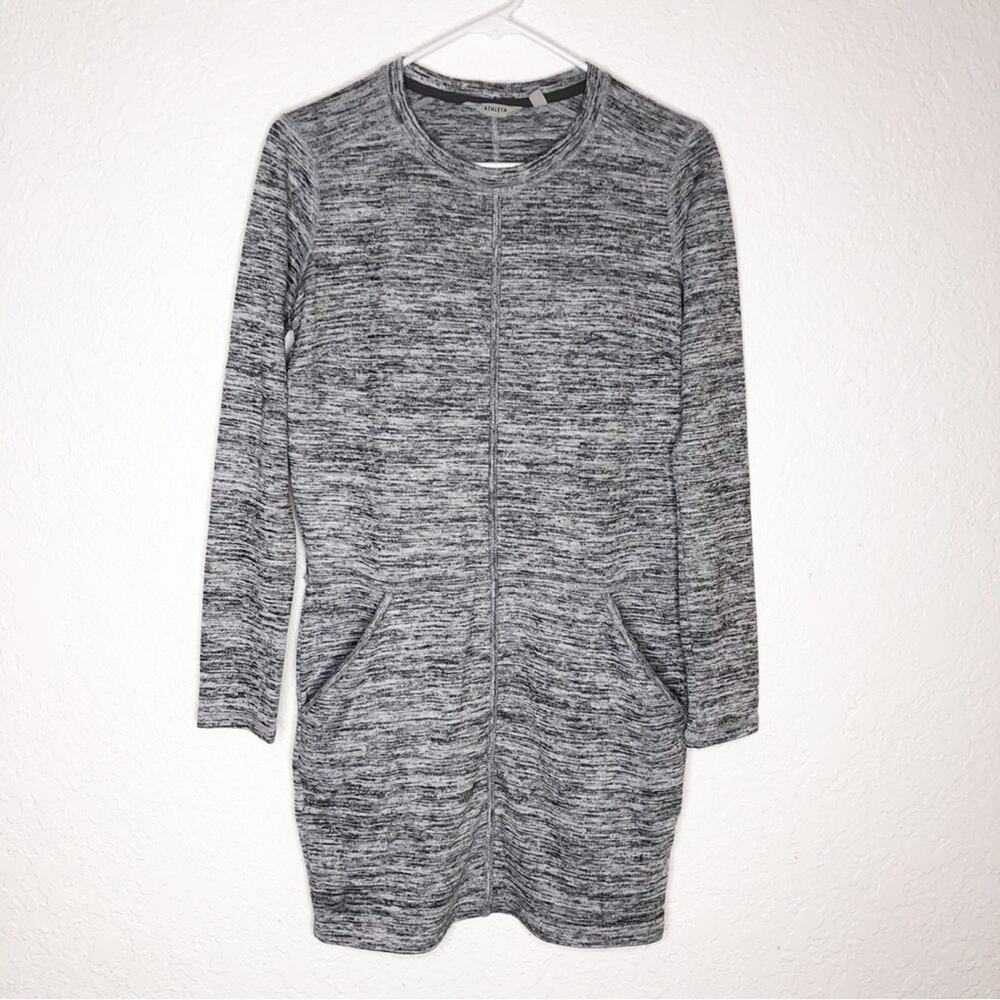 Athleta gray marled knit athletic dress / tunic top size Extra Small XS